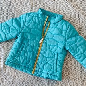 Teal jacket with gold details